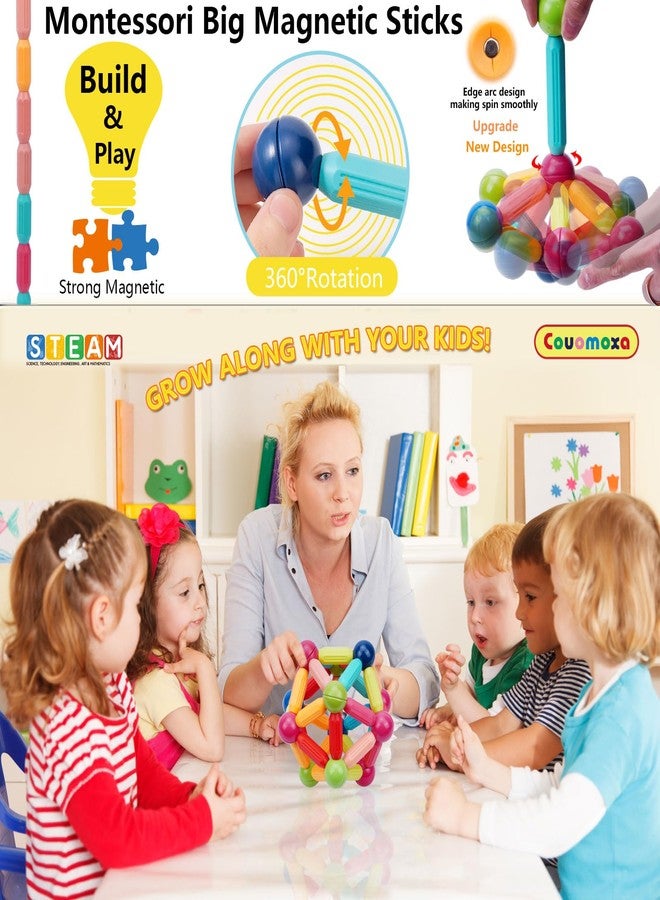 COUOMOXA Magnetic Building Blocks STEM for Kids: Educational Magnetic Set for 6-9+Years Old for Boys Girls - Construction Toys for Early Development Learning for Kids - Image 4